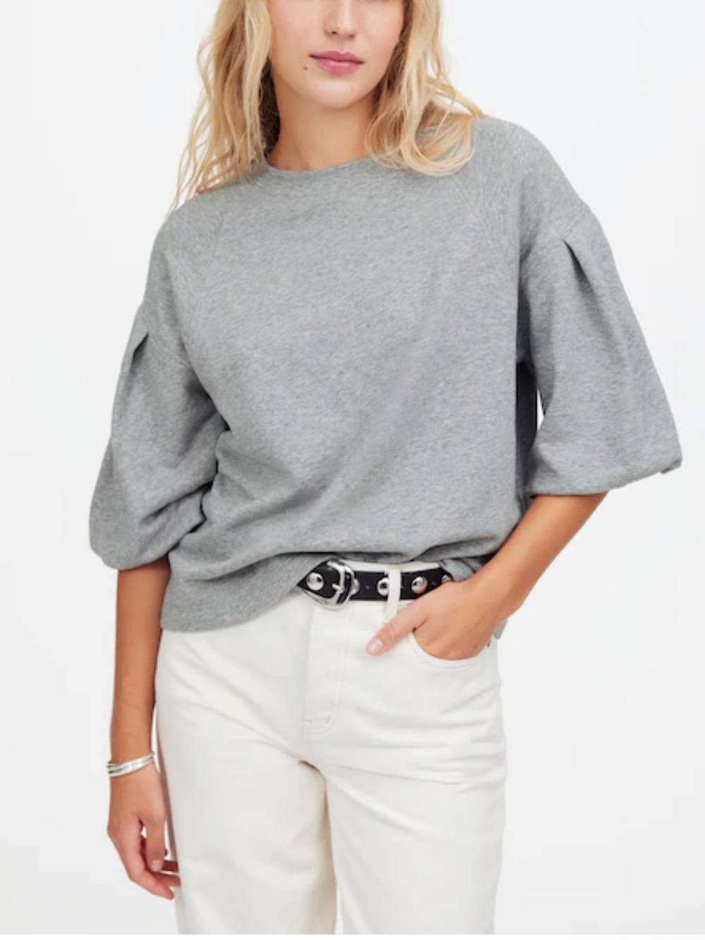 Madewell Light Gray Raglan Crewneck Sweatshirt size small